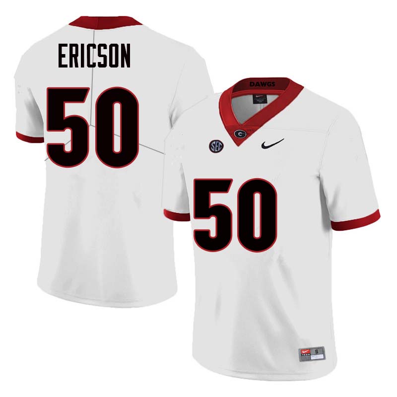 Men Georgia Bulldogs #50 Warren Ericson College Football Jerseys Sale-White - Click Image to Close